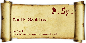 Marik Szabina névjegykártya